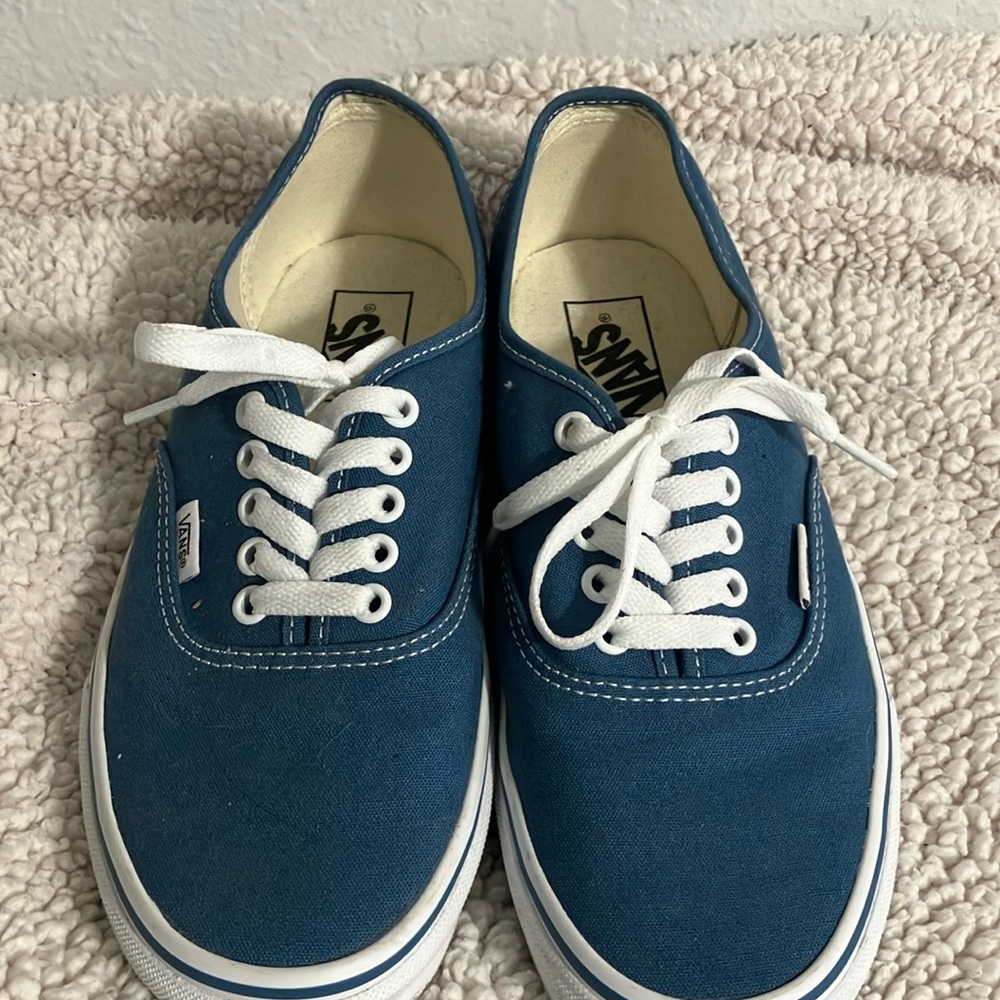 Vans Blue and White Sneakers Classic Canvas Style